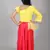 Yellow embroidered cotton silk kids-tops