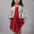 Maroon printed chanderi kids-tops