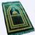Islamic Muslim Janamaz Musallah Prayer Mat Rug Gold Dark Green Masjid