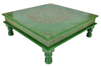 Lal Haveli Low Height Wooden Table Decorative Items for Living Room 18 X 18 X 6 Inches 1