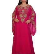 Pink Georgette Embroidered Stone Work Islamic Kaftan