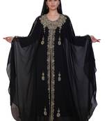 Black Georgette Embroidered Stone Work Islamic Kaftan