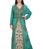 Multicolor Georgette Embroidered Stone Work Islamic Kaftan