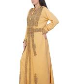 Beige Georgette Embroidered Stone Work Islamic Kaftan