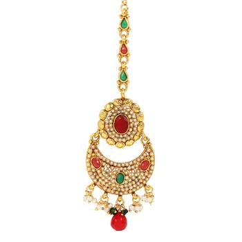 Multicolor cubic zirconia maang-tikka 1