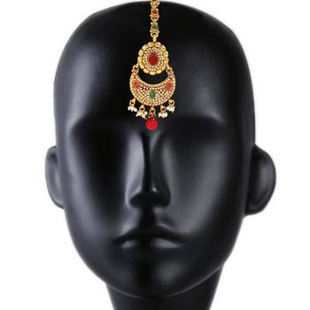 Multicolor cubic zirconia maang-tikka 3