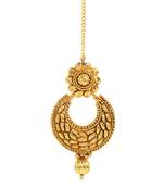 Gold cubic zirconia maang-tikka