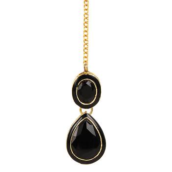 Black cubic zirconia maang-tikka 1