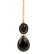 Black cubic zirconia maang-tikka