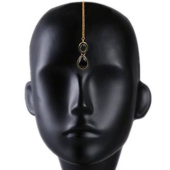 Black cubic zirconia maang-tikka 2