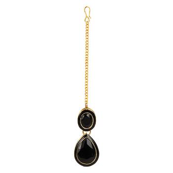Black cubic zirconia maang-tikka 3