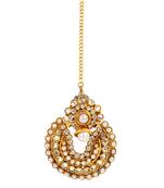 White cubic zirconia maang-tikka