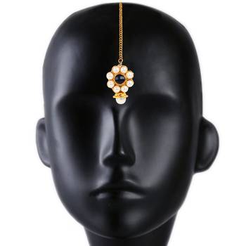Blue cubic zirconia maang-tikka 2