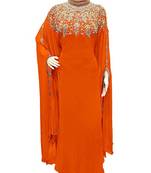 Orange Georgette Embroidered Stone Work Islamic Kaftan