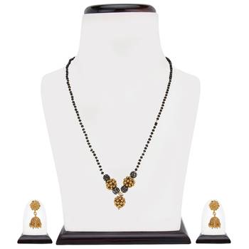 Gold cubic zirconia mangalsutra 1