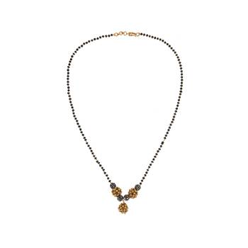 Gold cubic zirconia mangalsutra 3