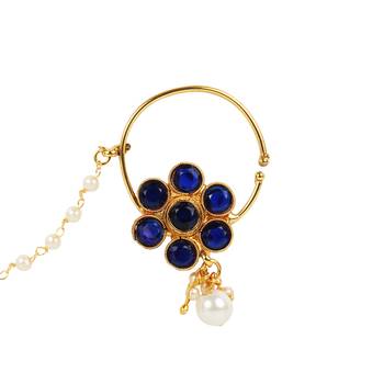 Blue cubic zirconia nose-ring 2