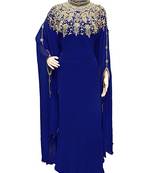 Royal Blue Georgette Embroidered Stone Work Islamic Kaftan