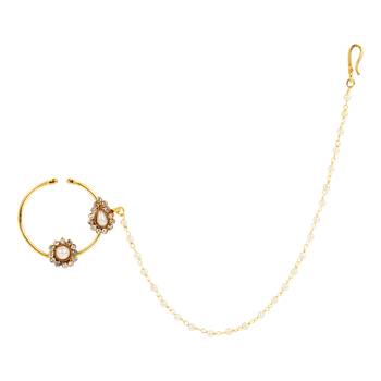 White cubic zirconia nose-ring 1