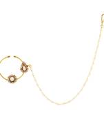 White cubic zirconia nose-ring