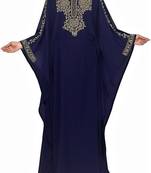 Navy Blue Georgette Embroidered Stone Work Islamic Kaftan