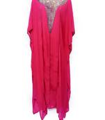 Pink Georgette Embroidered Stone Work Islamic Kaftan
