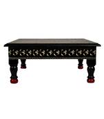 Lal Haveli Jaipuri Hand Painted Work Design Wooden Table 13 X 13 X 5.5 inches