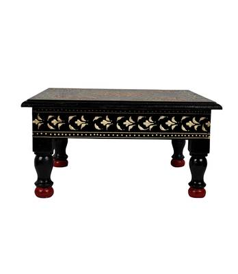 Lal Haveli Home Decorative Handpainted Work Design Puja Articles Table 11 X 11 X 5.5 Inches 1