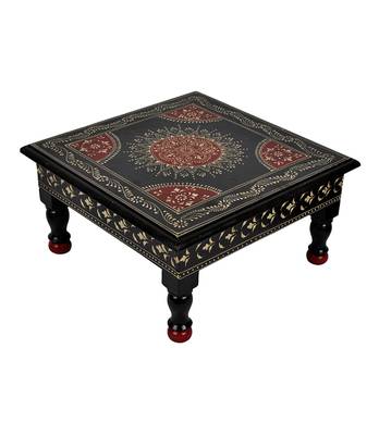 Lal Haveli Home Decorative Handpainted Work Design Puja Articles Table 11 X 11 X 5.5 Inches 2