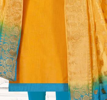 Yellow aari cotton salwar with dupatta 3
