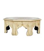 Lal Haveli Handcrafted Wooden Chowki Table Stool 17 X 17 X 6 Inches