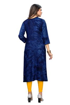 Blue embroidered rayon kurti 2