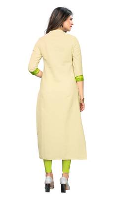 Beige embroidered cotton kurti 2