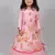 Pink embroidered art silk kids-frocks