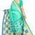 Green printed bhagalpuri saree with blouse