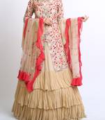 Golden Sherwani Lehenga