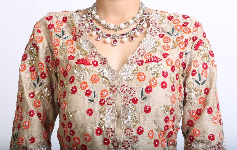 Golden Sherwani Lehenga