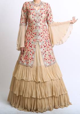 Golden Sherwani Lehenga 3
