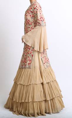 Golden Sherwani Lehenga 4