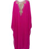 Pink Georgette Embroidered Stone Work Islamic Kaftan