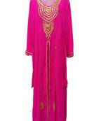Pink Georgette Embroidered Stone Work Islamic Kaftan