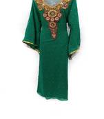 Green Georgette Embroidered Stone Work Islamic Kaftan