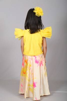 White printed art silk kids-frocks 2