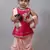 Pink embroidered art silk kids-tops