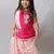Pink embroidered art silk kids-tops