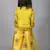 Yellow printed art silk kids salwar suit