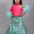 Pink printed art silk kids lehenga choli
