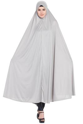 premium gray plain lycra jilbab abaya for women 1