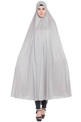 premium gray plain lycra jilbab abaya for women 2