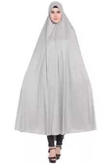 premium gray plain lycra jilbab abaya for women